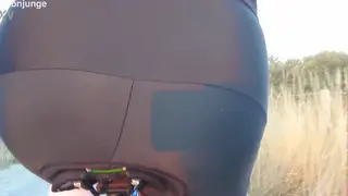 Curvy European BBW Flaunts Her Assets on a Bike Seat