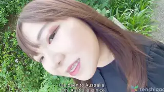 Voluptuous Japanese Student Shows Off and Sucks Cock