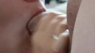 Youthful Amateur Gives Sloppy Blowjob and Swallows