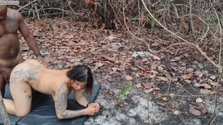 Voluptuous Brunette Cheats With BBC Outdoors While Cuckold Husband Watches