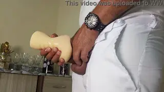 Hairy Latino Bear Creams Toy in Medical Office Roleplay