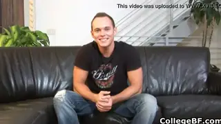 College Twink Strokes His Uncut Cock