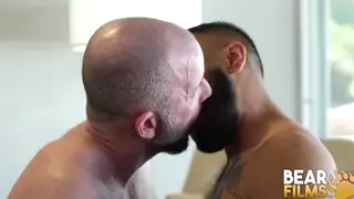 Hairy Bear Duo Bareback With Rimming and Creampie Finish