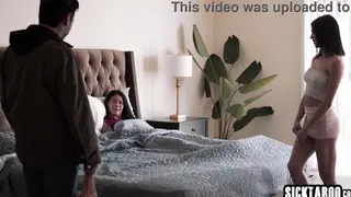 Petite Maid Serves Boss While Cuckold Wife Watches
