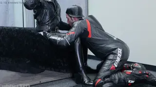 Muscular Stud Takes Bareback POV in Leather Uniform