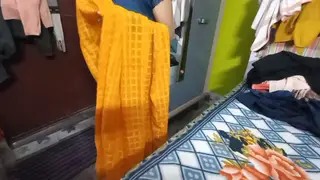 Busty Indian Teen in Saree Shares Intimate Foreplay
