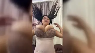 Massive Natural Breasts Bounce Wildly During a Lingerie Ride