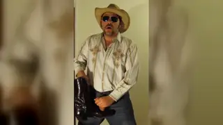 Hairy Cowboy Gets Serviced Through Gloryhole by Stranger