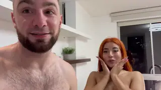 Redhead Latina Shows Off Curves in Shower Debut