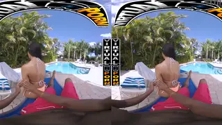 Curvy Woman Enjoys Sensual Poolside Massage Outdoors