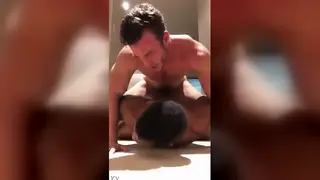 Muscular Studs Bareback in Interracial Encounter