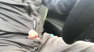 Arab Stud Jerks Massive Load While Riding Outdoors in Car