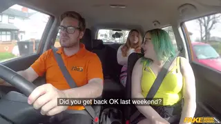 Curvy BBW Handles Two Cocks in Car Orgy