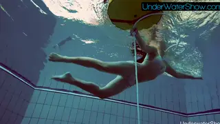 European Busty Teen Strips Lingerie for Solo Pool Tease