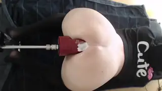 Femboy Gapes Wide on a Massive Creamy Dildo