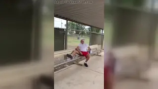 Mature European Daddy Strokes Himself Outdoors