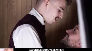 Priest Takes a Man Hard from Behind in Uniform