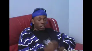 Slender White Guy Takes Big Black Cock Deep Down Throat