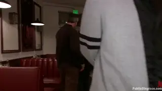Bound Brunette Takes a Rough Gangbang in Uniform
