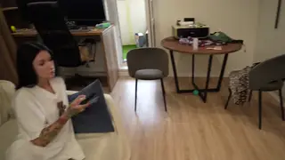 Petite Asian Neighbor Rides and Takes It Standing Up
