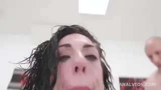 Curvy MILF Takes a Gangbang with Double Penetration and Pissing