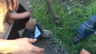 Latino Men Suck and Swap Loads in Outdoor Gangbang Orgy