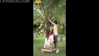 Redheaded Latina MILF Delivers a Sloppy Outdoor Blowjob