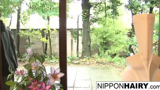 Hairy Japanese Woman Pisses While Voyeurs Watch Closely