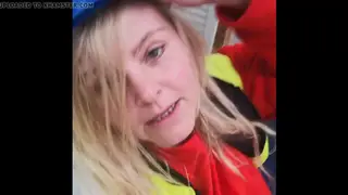Blonde BBW Flashes Heavy Curves Inside a Warehouse