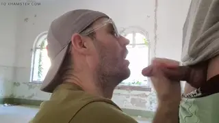 Twink Swallows Tourist's Load After Deep Blowjob