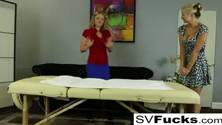 Blonde MILF Receives Sensual Massage and Oral from Lesbian Partner