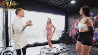 Curvy Latina Enjoys a Rough Threesome Workout at the Gym