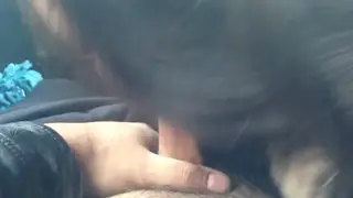 Curvy Asian Wife Gives First Blowjob in Car