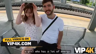Petite European Amateur Sucks Stranger at Casting Desk