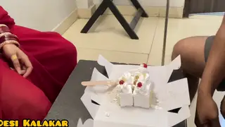 Indian Bhabhi Celebrates Her Birthday on Camera