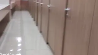 Busty Amateur Squats Outdoors Pissing in Public Toilet