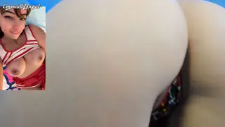 Latina Cheerleader Teases in Cosplay with Anal Toys