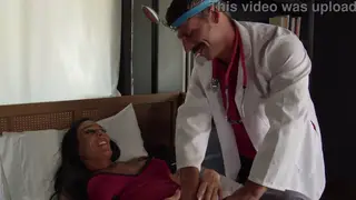 Muscular Patient Receives Deep Anal Treatment from Doctor