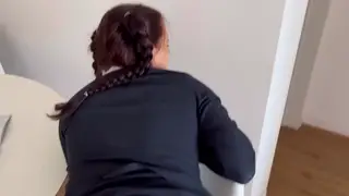 Petite Pregnant Brunette Rides to Creampie Finish