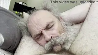 Hairy Bear Feeds His Cock to a Young Cub POV
