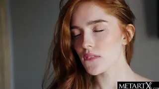 Natural Redhead Fingers Hairy Pussy To Orgasm On Bed