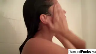 Latina Beauty Enjoys a Steamy Solo Shower Session