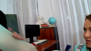 German Student Gives First Deepthroat and Footjob