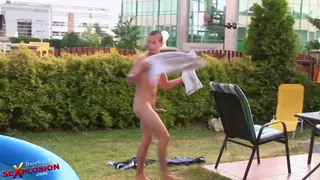 Skinny Twinks Enjoy Bareback Fun by the Pool
