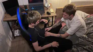 Two Twinks Share Deep Throat and Swap Loads