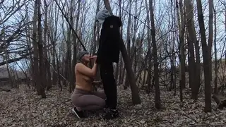 Blonde Wife Risks Public Blowjob in Sunny Park