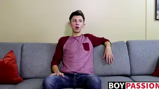Blonde Inked Twink Strokes Solo to Explosive Finish