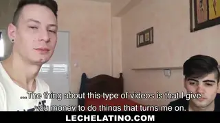 Latino Twinks Bareback on Desk for Cash