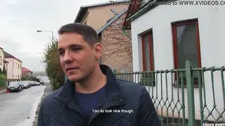 European Jock Takes Rough Oral and Spanking Outside