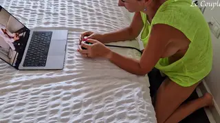 Busty MILF Wife Rides Sybian to Shaking Orgasms